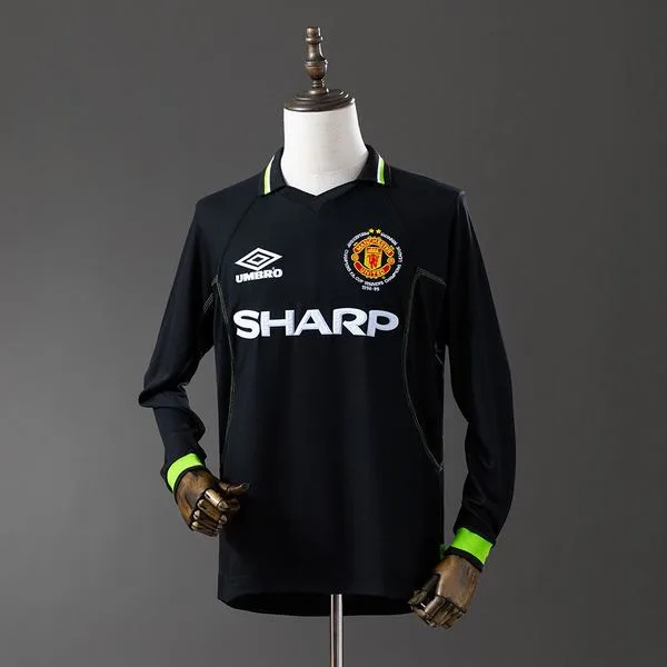 Camiseta de fútbol Manchester United 1998/99 VISITANTE MANGA LARGA VERSION FAN